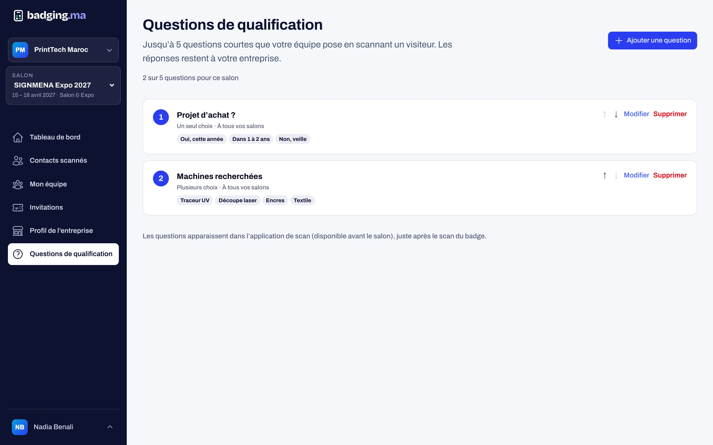 An exhibitor’s qualifying questions