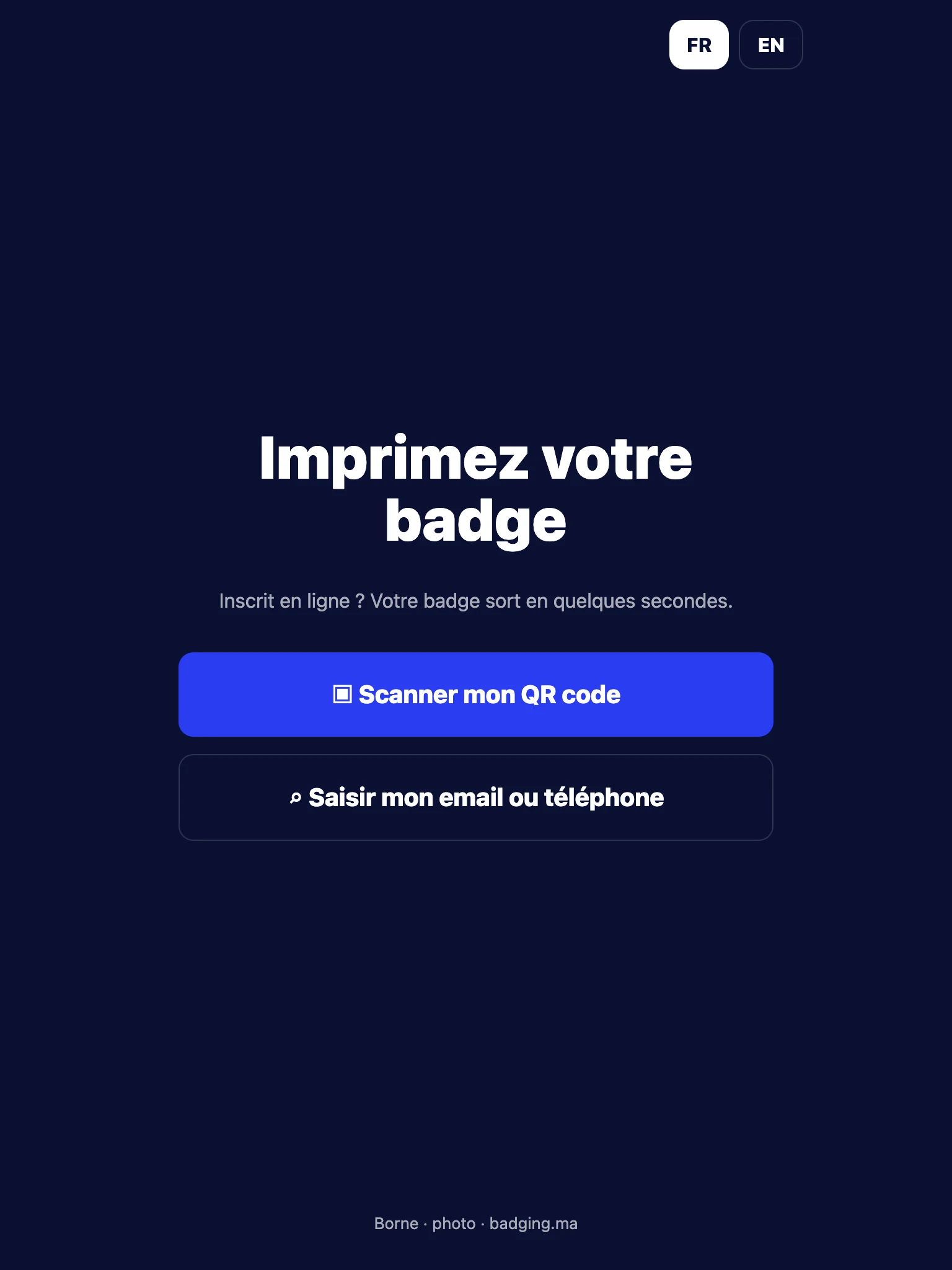 L’accueil de la borne