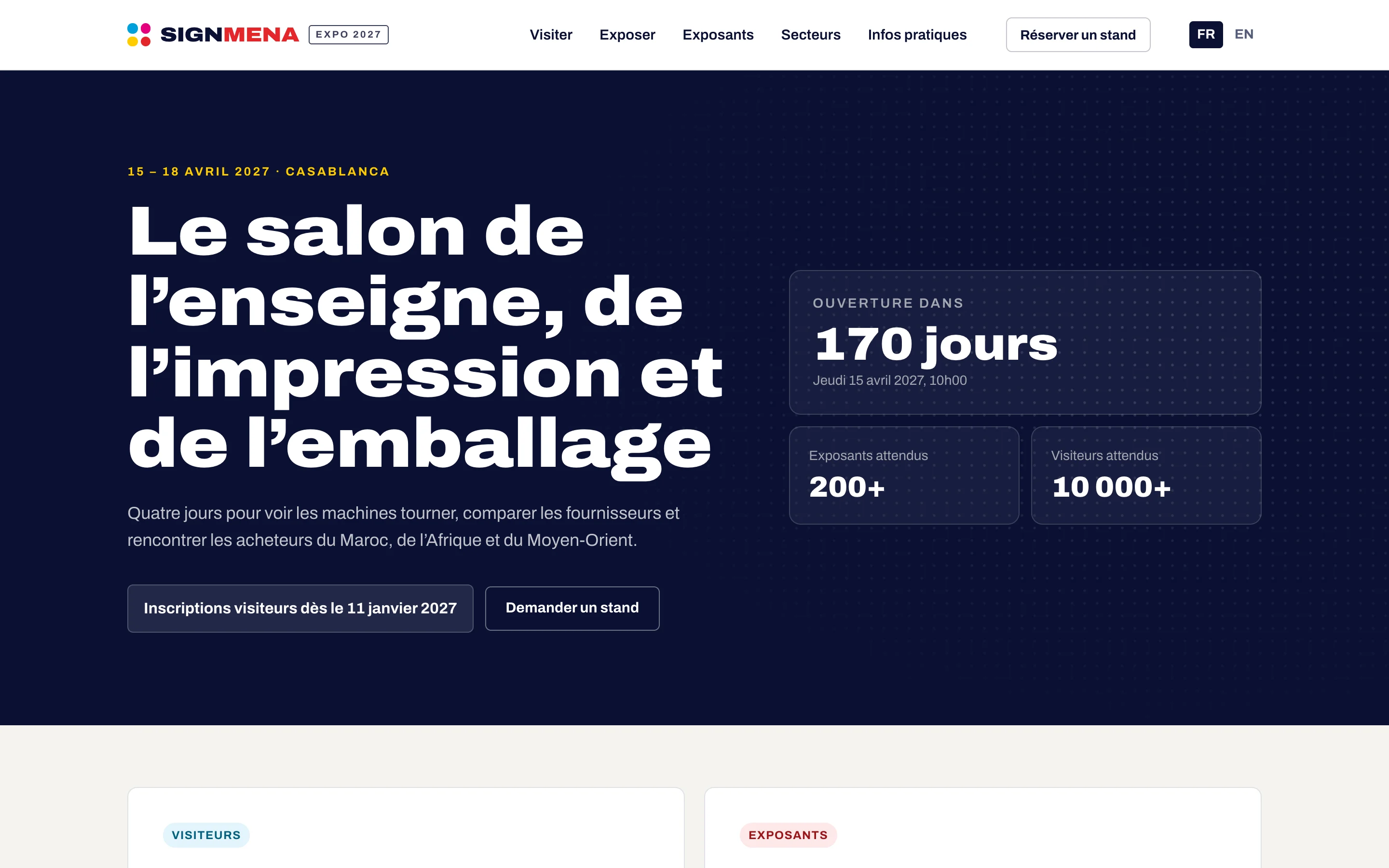 Home page of the SIGNMENA show website